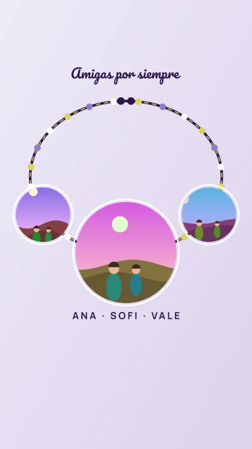 Diseño «Pulsera de la amistad» de Amistad, hecho con el motor de la app y fotos de prueba ilustradas