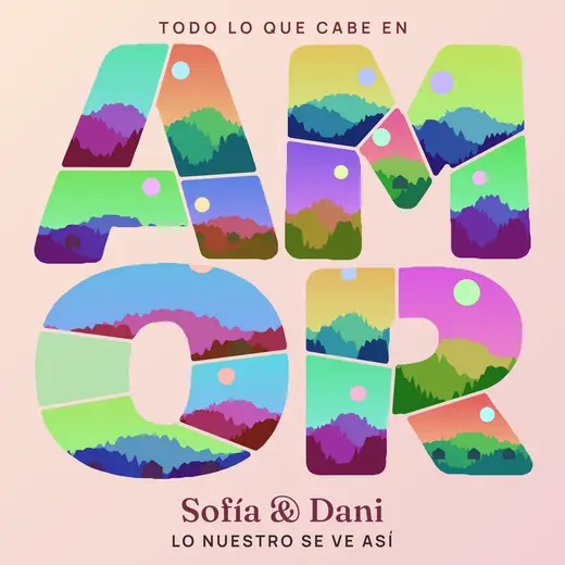Diseño «Todo lo que cabe en AMOR» de Amor y San Valentín, hecho con el motor de la app y fotos de prueba ilustradas
