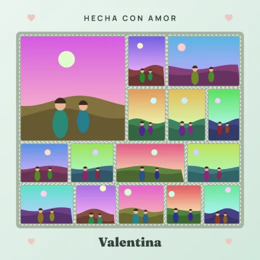 Diseño «Colcha de retazos» de Bebé y nacimiento, hecho con el motor de la app y fotos de prueba ilustradas