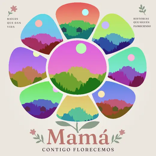 Diseño «Donde florecemos» de Día de las Madres, hecho con el motor de la app y fotos de prueba ilustradas
