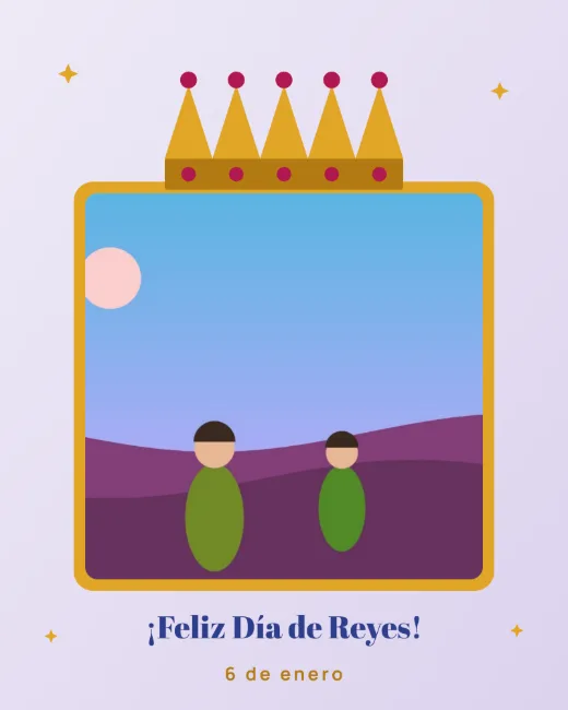 Diseño «Corona de rey» de Reyes y Rosca, hecho con el motor de la app y fotos de prueba ilustradas