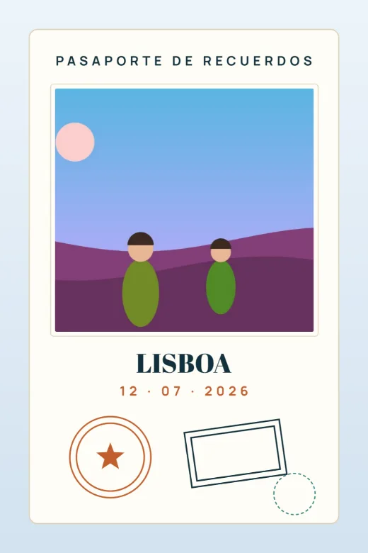 Diseño «Sellos del pasaporte» de Viajes y vacaciones, hecho con el motor de la app y fotos de prueba ilustradas